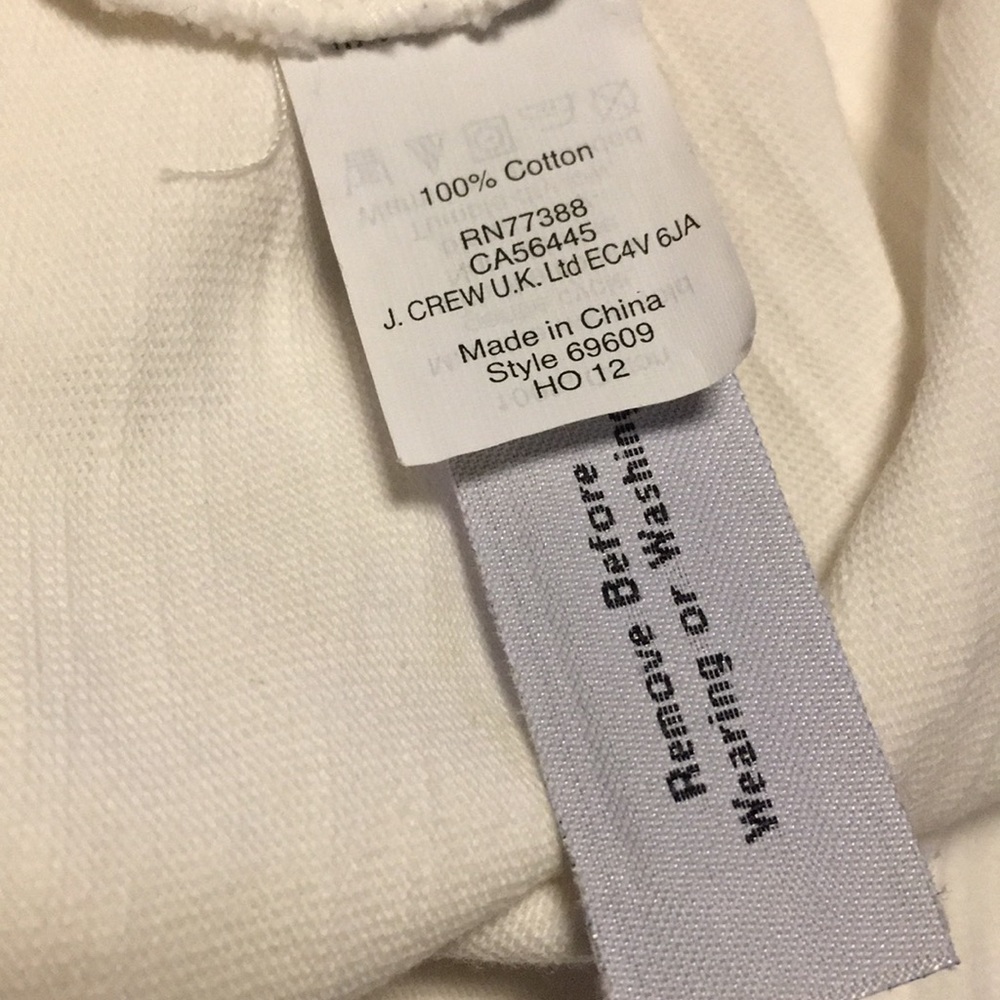 J.Crew white natural tunic dress, 3/4 sleeve - Picture 6 of 6